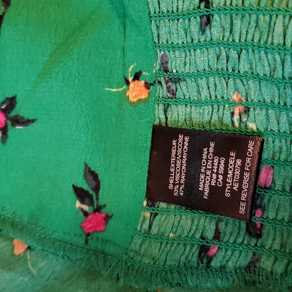 Afrm women floral green sleeveless top - Picture 4 of 7